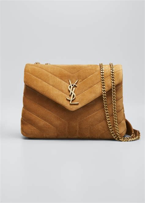 Saint Laurent Loulou Small Quilted Suede Chain Shoulder Bag